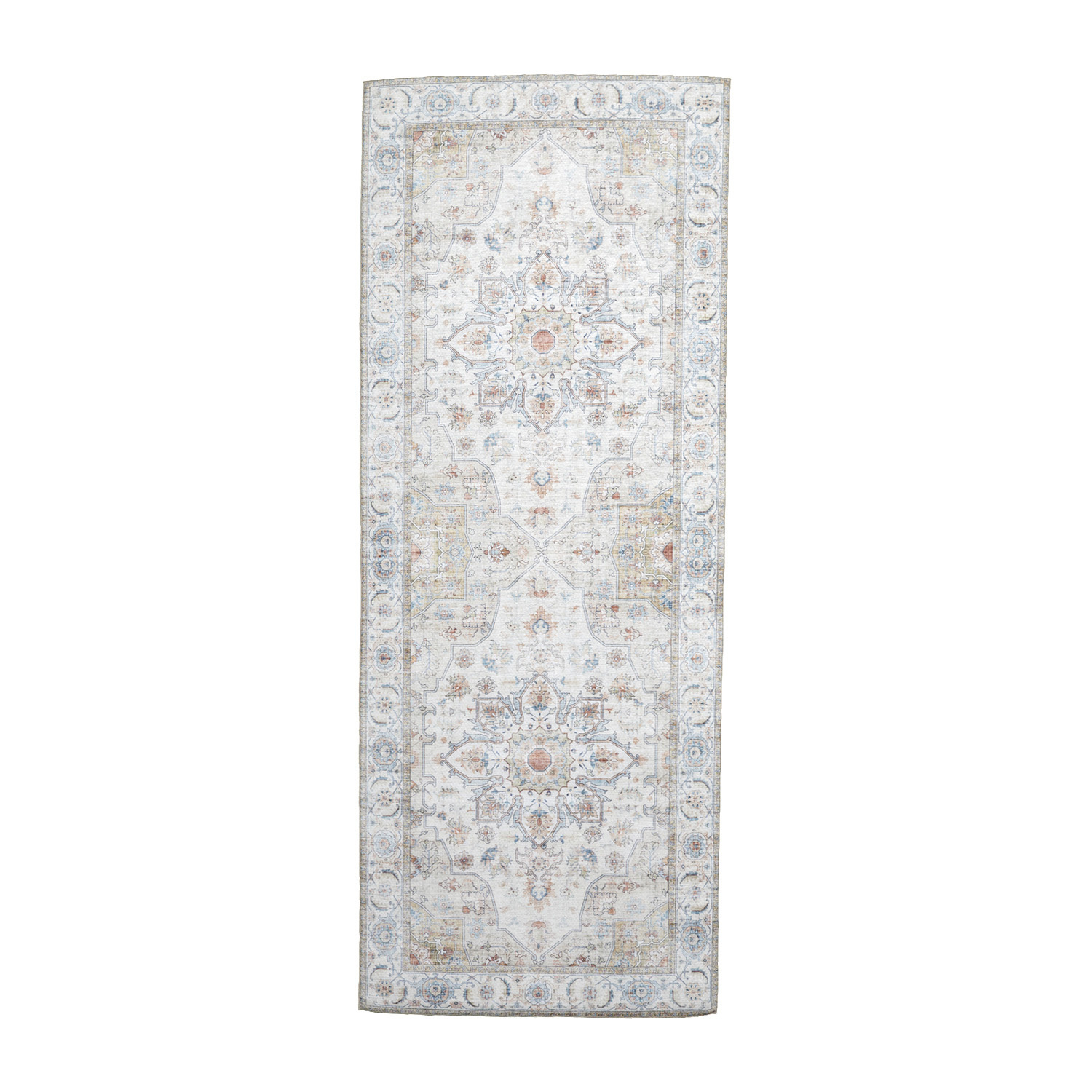 Tapis en laine lavable - Domingo Mandala Blanc - sfeer