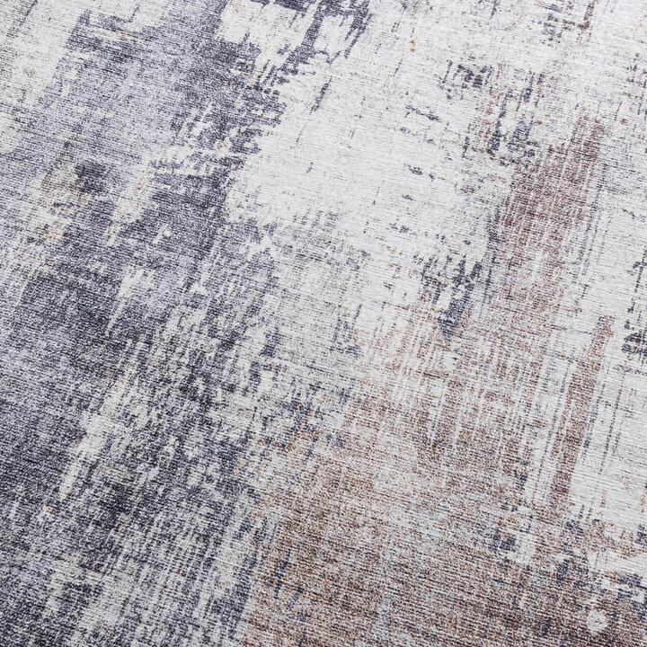 Tapis en laine lavable - Domingo Grunge Taupe/Crème