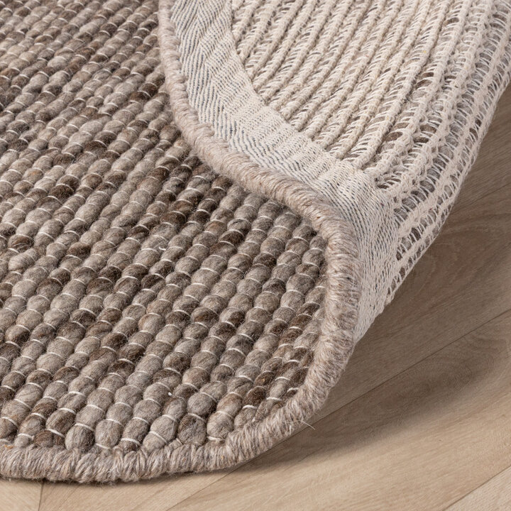 Tapis en laine rond - Feline Marron/Mélangé