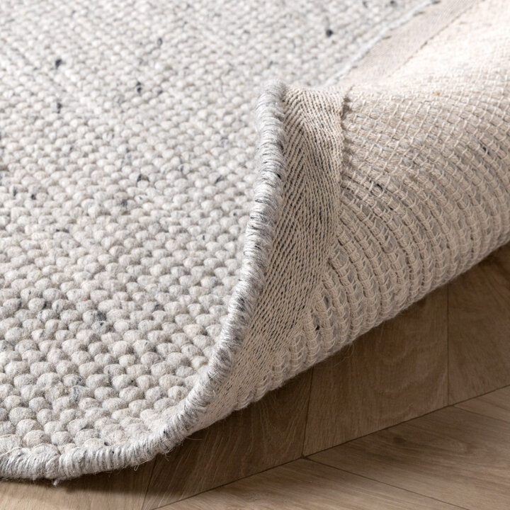 Tapis en laine rond - Feline Gris/Mélangé