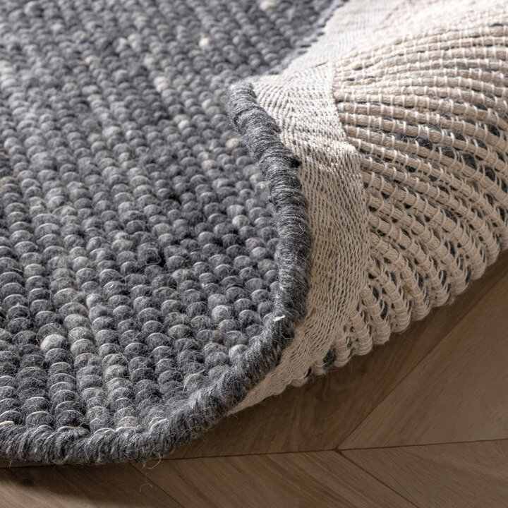 Tapis en laine rond - Feline Anthracite/Mélangé