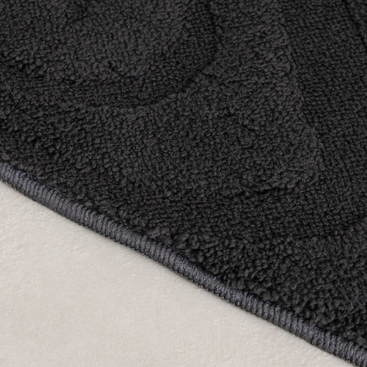 Tapis d'extérieur rond à fleurs - Cassie Zebra Noir