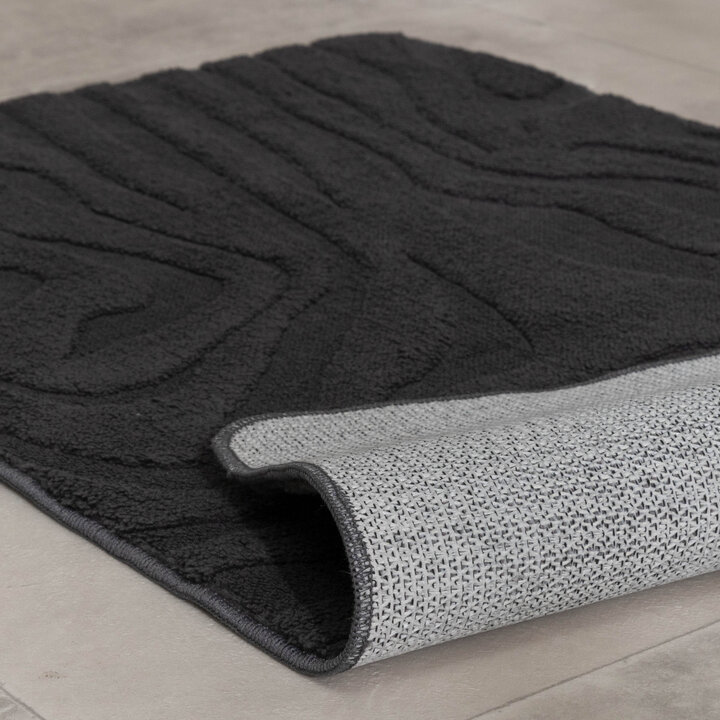 Tapis d'extérieur rond à fleurs - Cassie Zebra Noir