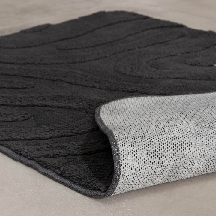 Tapis d'extérieur rond à fleurs - Cassie Shapes Noir