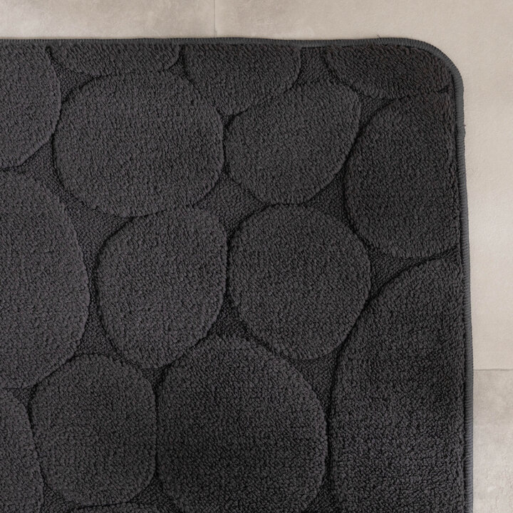 Tapis d'extérieur rond à fleurs - Cassie Pebbles Noir
