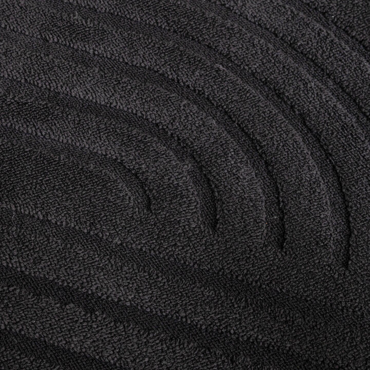 Tapis d'extérieur rond à fleurs - Cassie Curves Noir