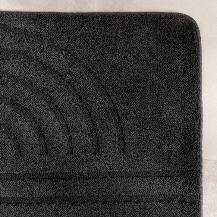 Tapis d'extérieur rond à fleurs - Cassie Curves Noir