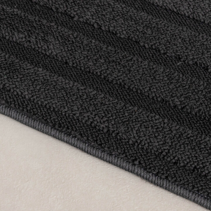 Tapis d'extérieur rond à fleurs - Cassie Curves Noir