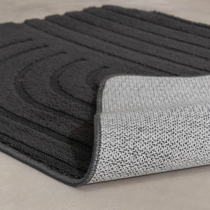 Tapis d'extérieur rond à fleurs - Cassie Curves Noir