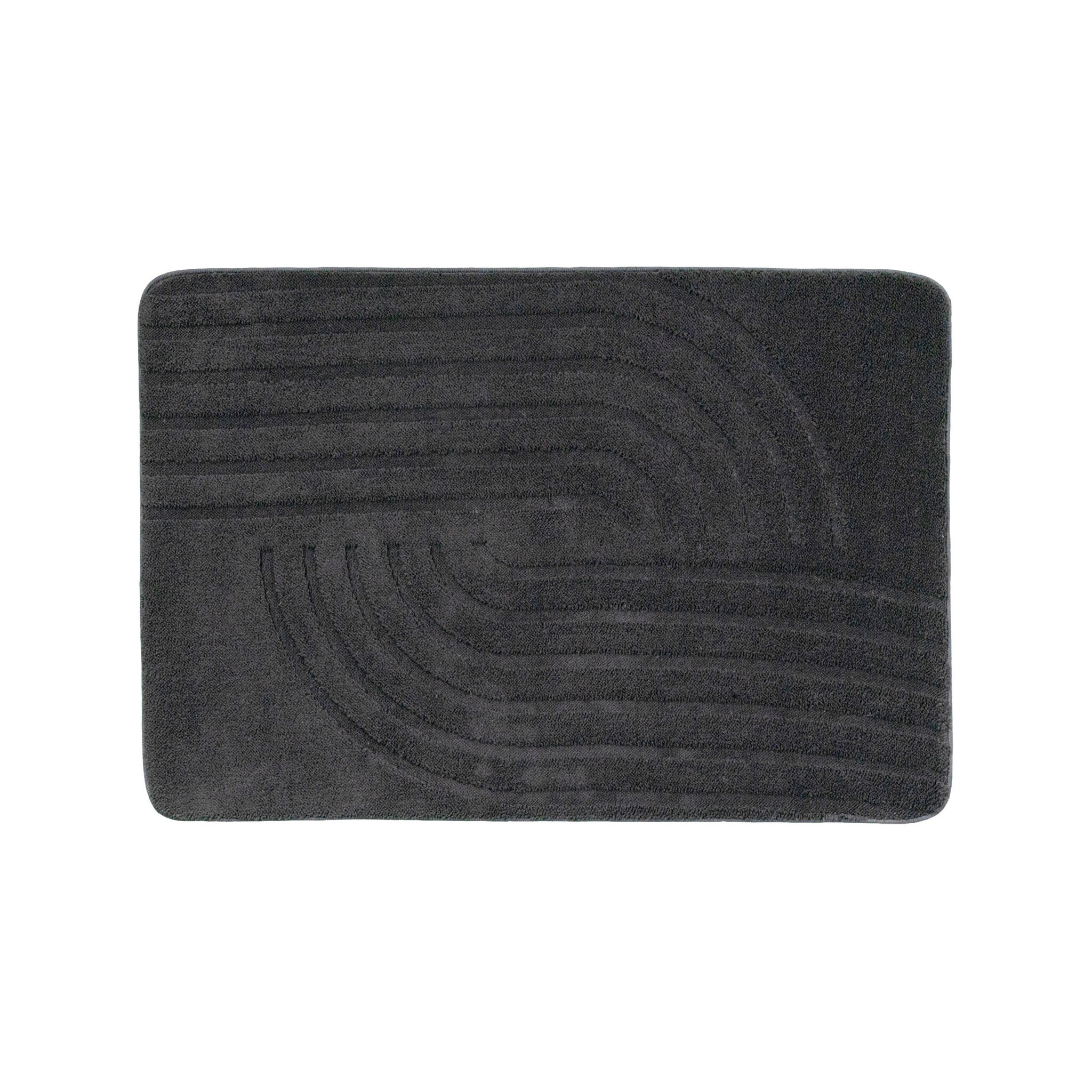 Tapis d'extérieur rond à fleurs - Cassie Curves Noir - sfeer