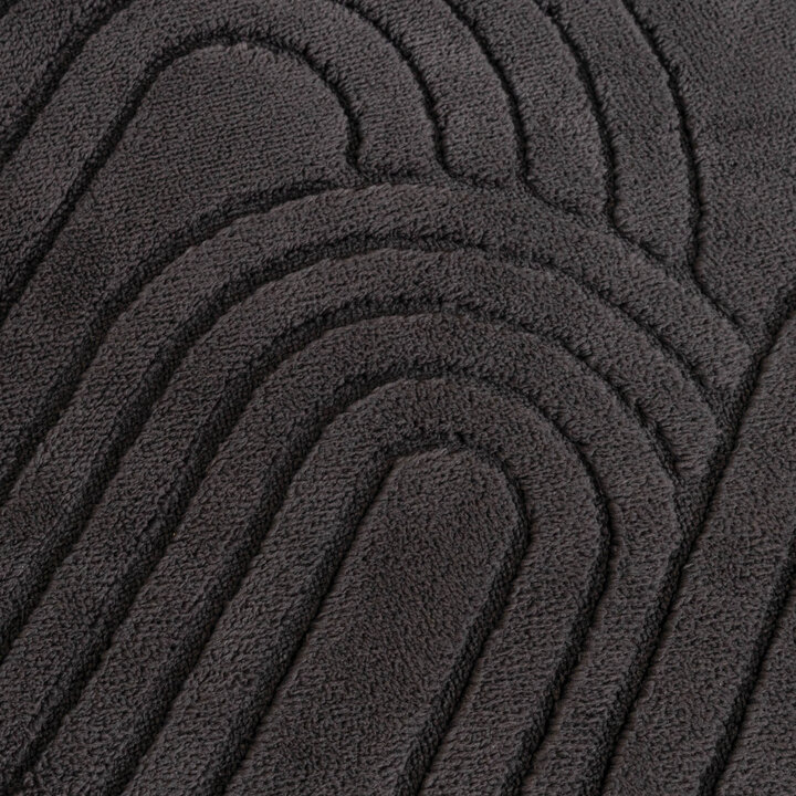 Tapis d'extérieur rond à fleurs - Cassie Arches Noir