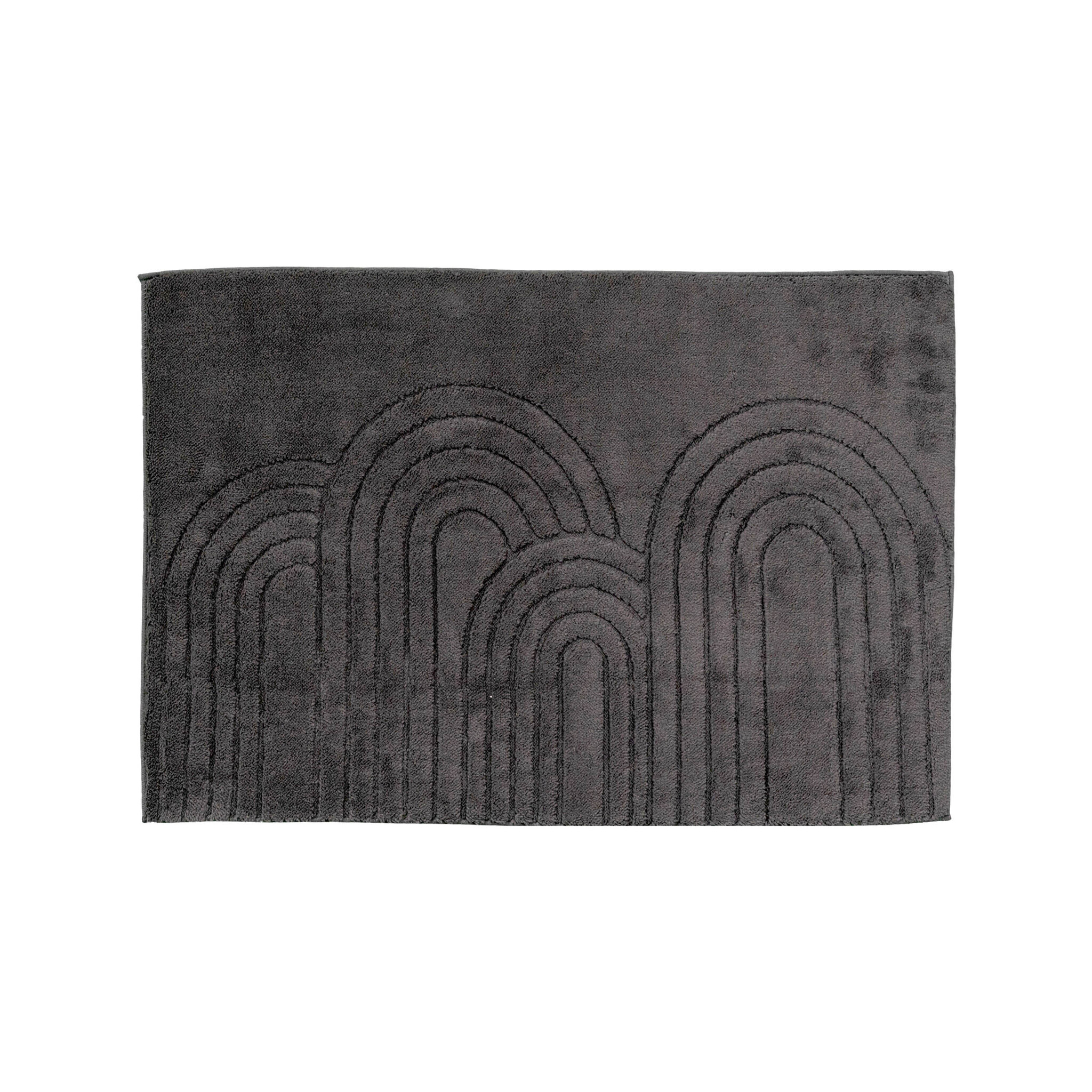 Tapis d'extérieur rond à fleurs - Cassie Arches Noir - sfeer