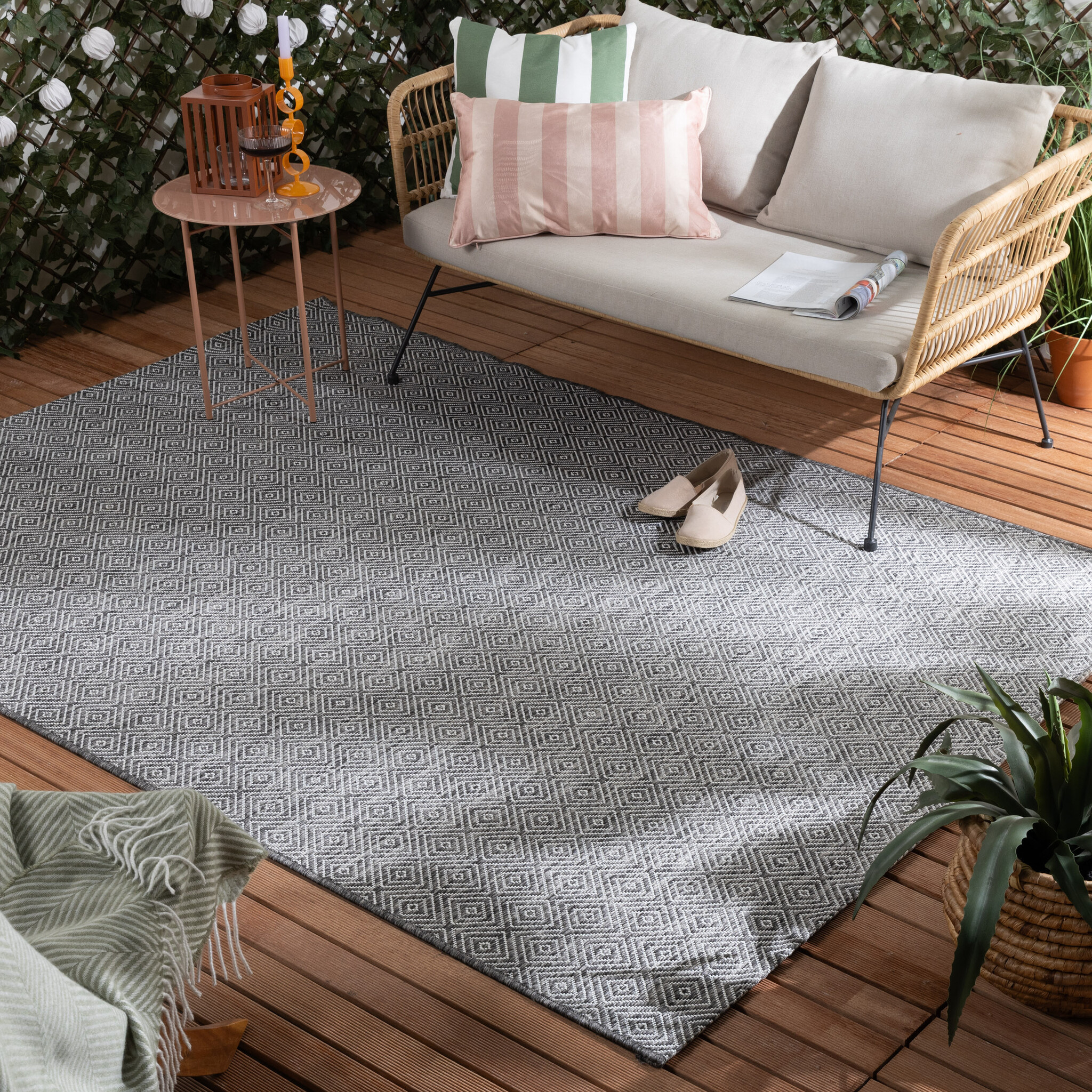 Tapis d'extérieur - Summer Tile Gris - sfeer
