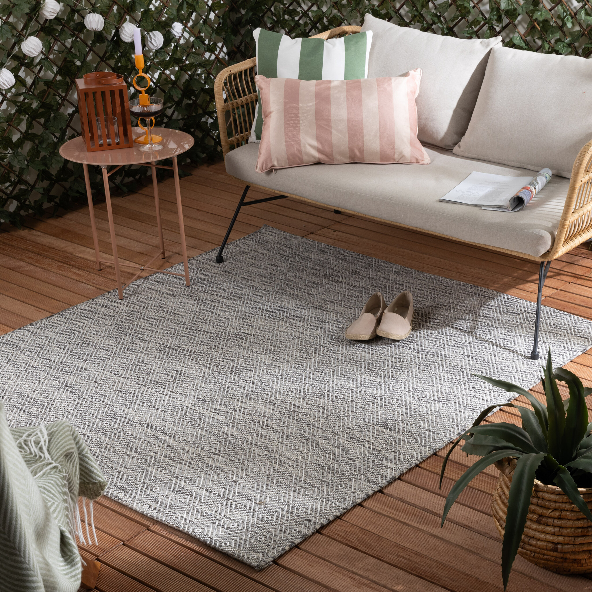 Tapis d'extérieur carré - Summer Tile Gris Clair - sfeer