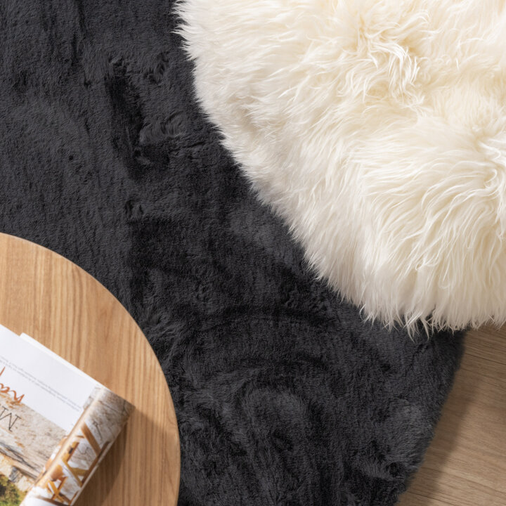 Tapis rond à poils longs - Comfy Supreme Anthracite