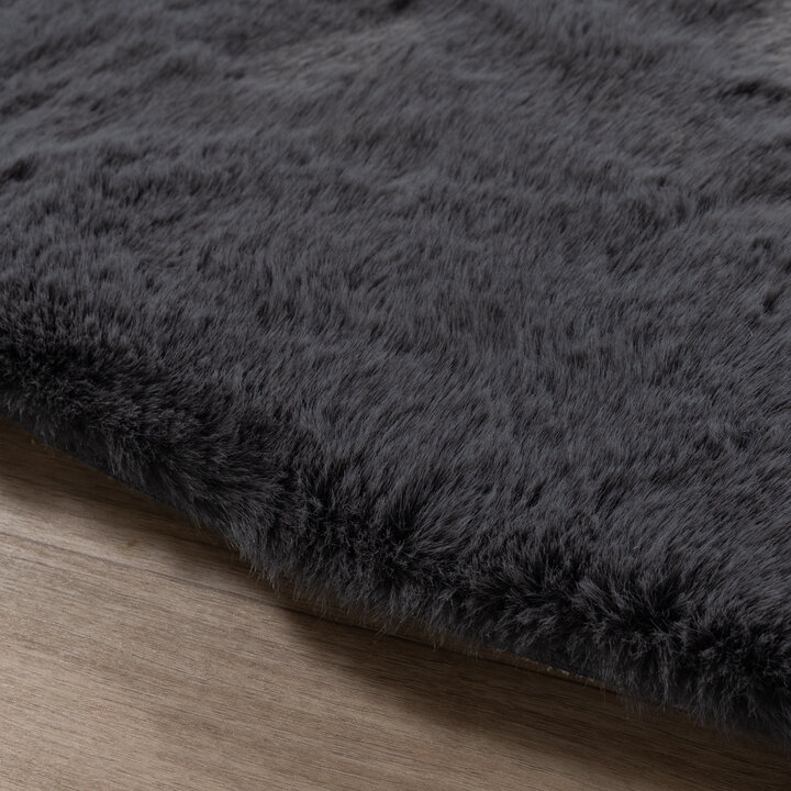 Tapis rond à poils longs - Comfy Supreme Anthracite