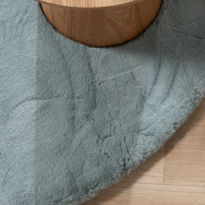 Tapis rond à poils longs - Comfy Supreme Bleu/Vert
