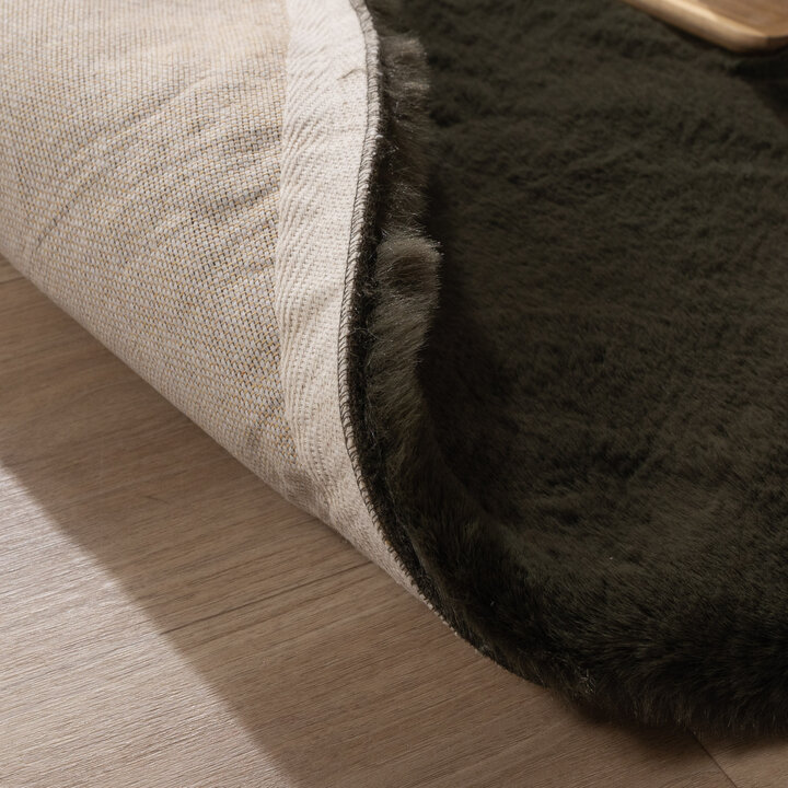 Tapis rond à poils longs - Comfy Supreme Vert