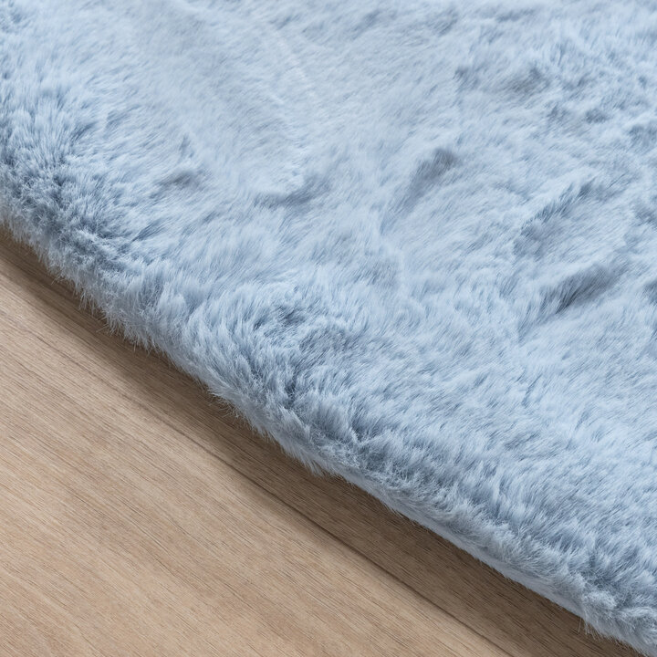 Tapis rond à poils longs - Comfy Supreme Bleu Clair