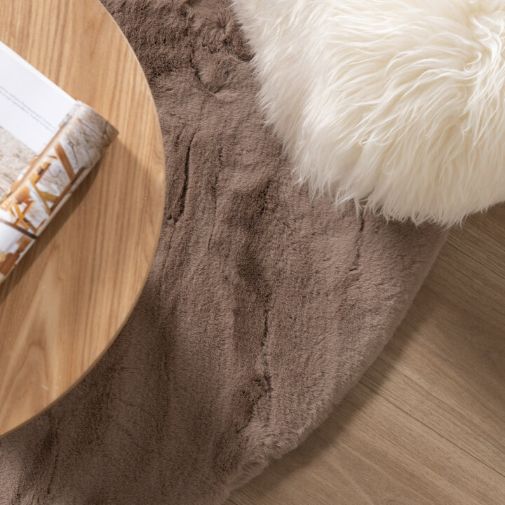 Tapis rond à poils longs - Comfy Supreme Taupe