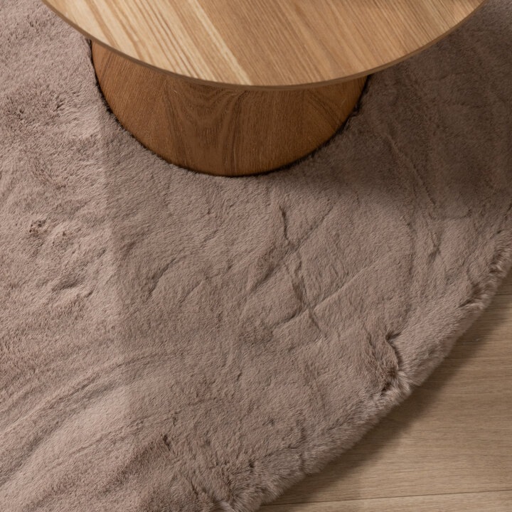 Tapis rond à poils longs - Comfy Supreme Taupe