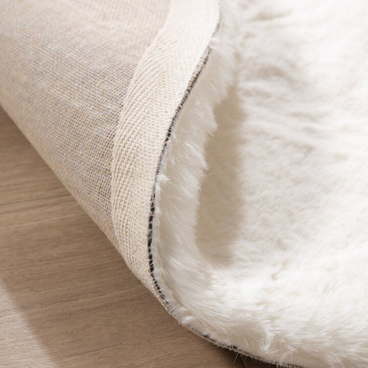 Tapis rond à poils longs - Comfy Supreme Blanc