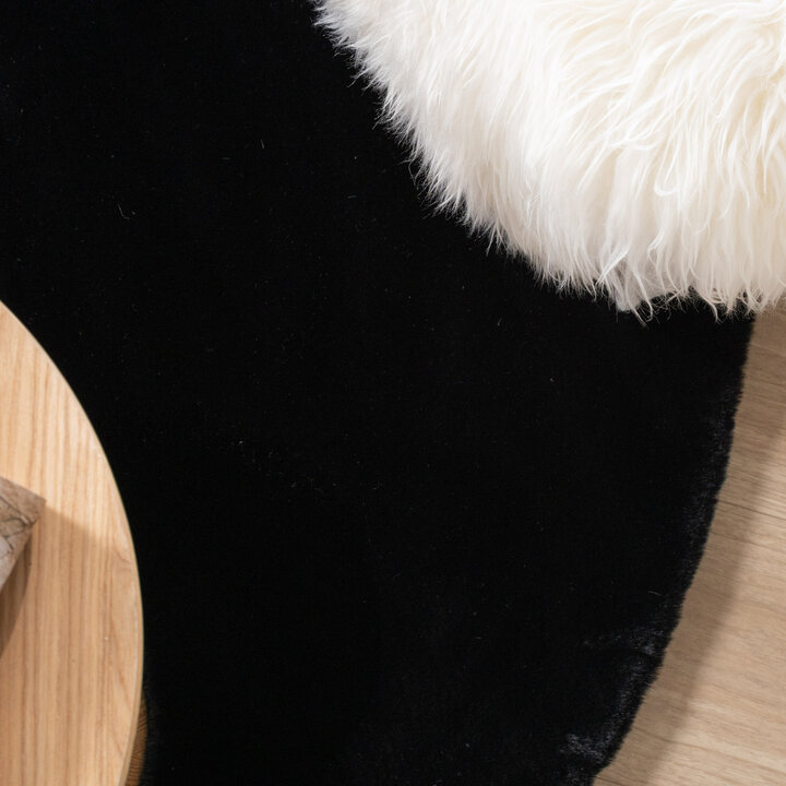 Tapis rond à poils longs - Comfy Supreme Noir