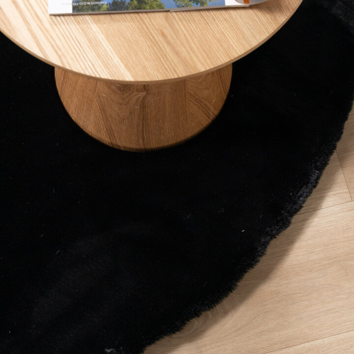 Tapis rond à poils longs - Comfy Supreme Noir