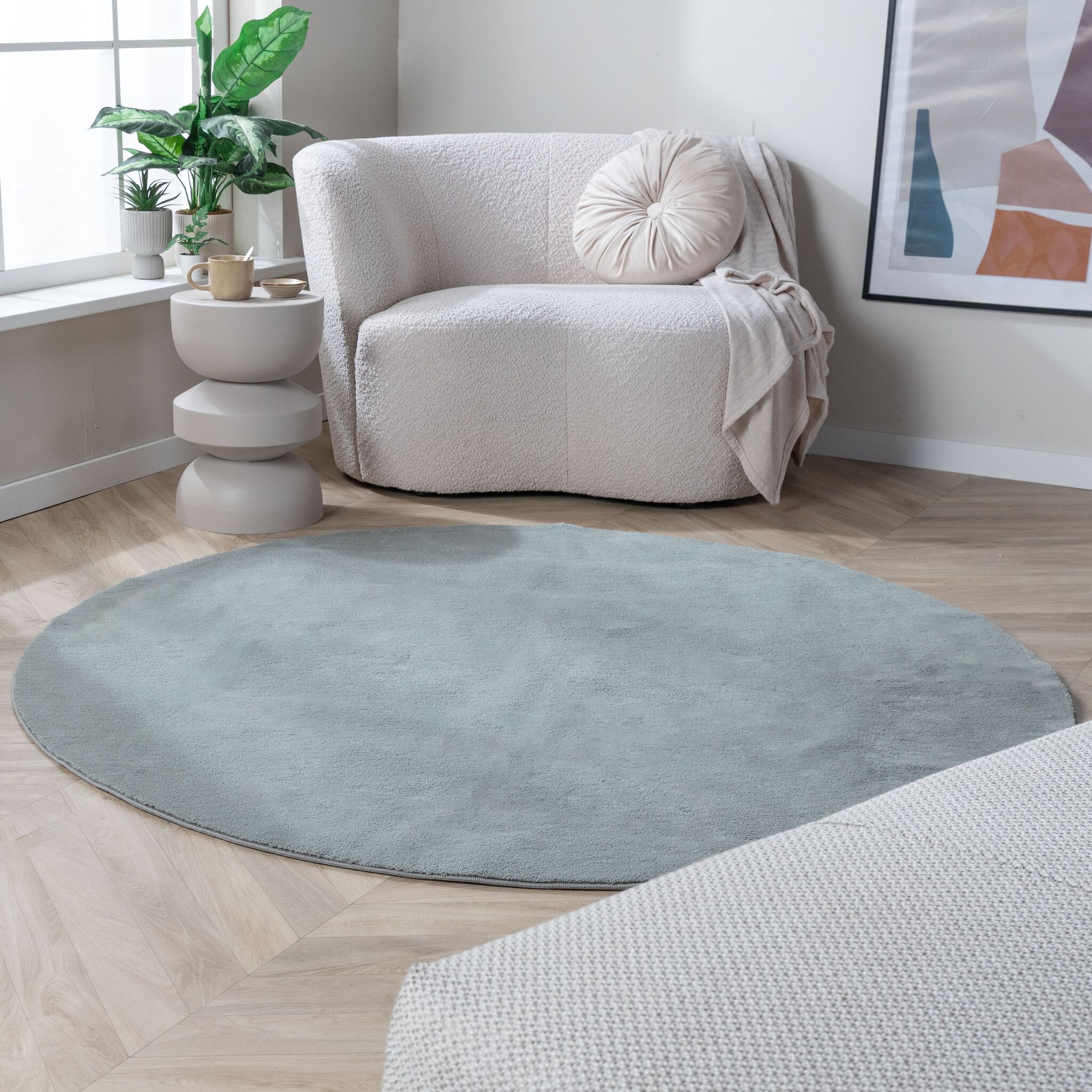 Tapis rond en jute pour l'extérieur - Vivid Vert