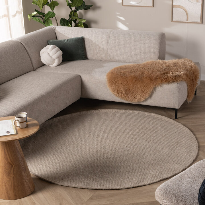 Tapis en laine rond - Bliss Crème/Blanc