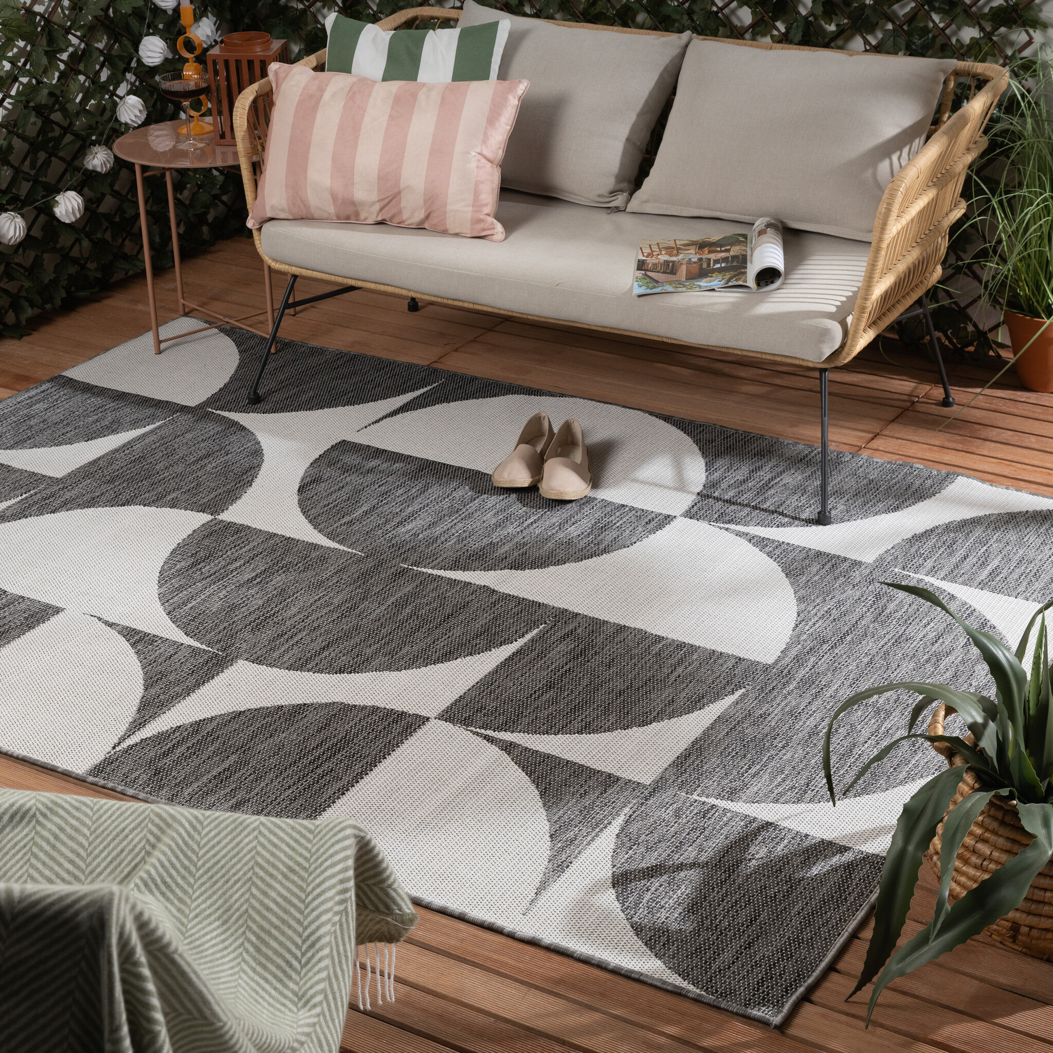 Tapis d'extérieur - Summer Shapes Gris