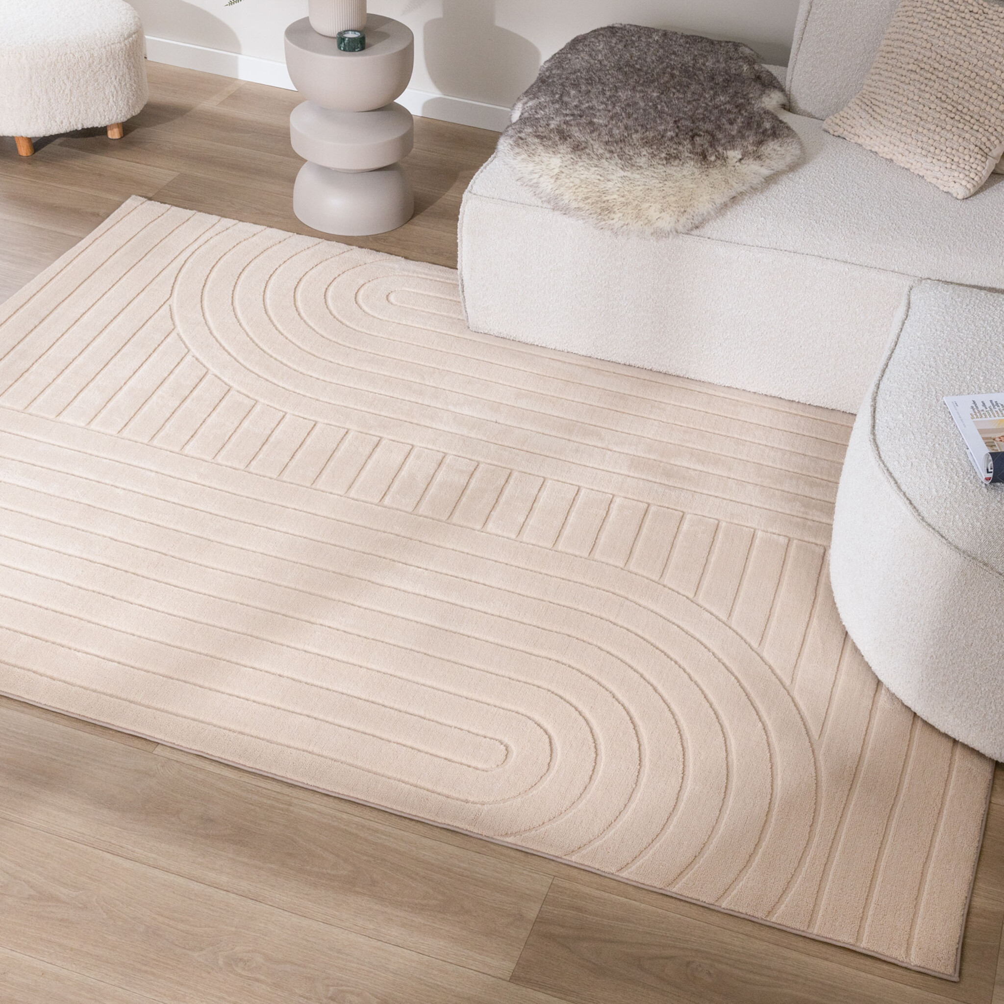 Tapis moderne intérieur et extérieur - Charm Arches Beige