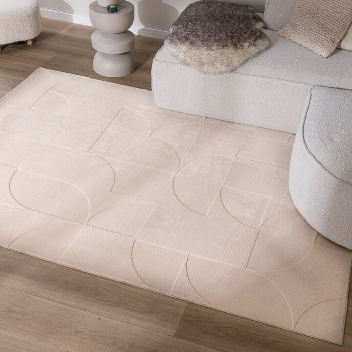 Tapis moderne intérieur et extérieur - Charm Circles Beige