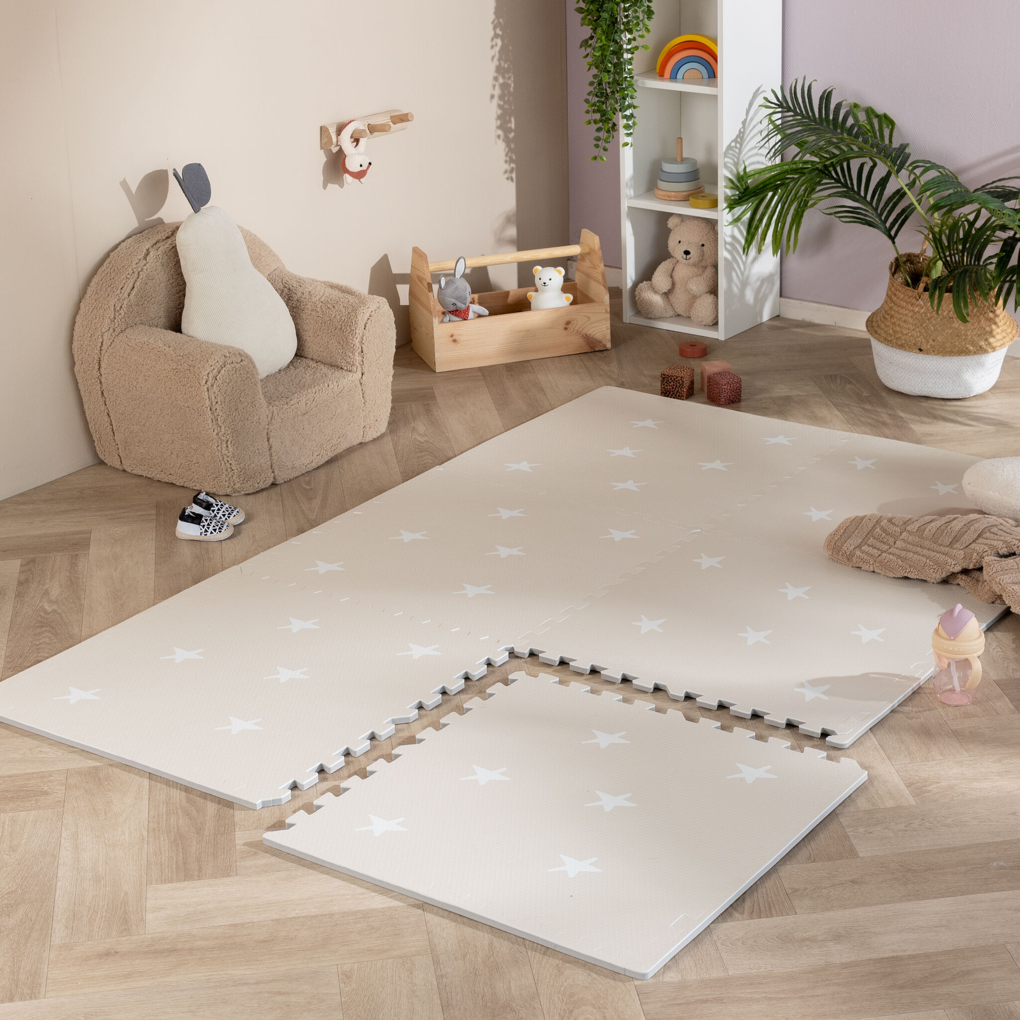 Tapis pour chambre d'enfants - Alfie Stars Gris