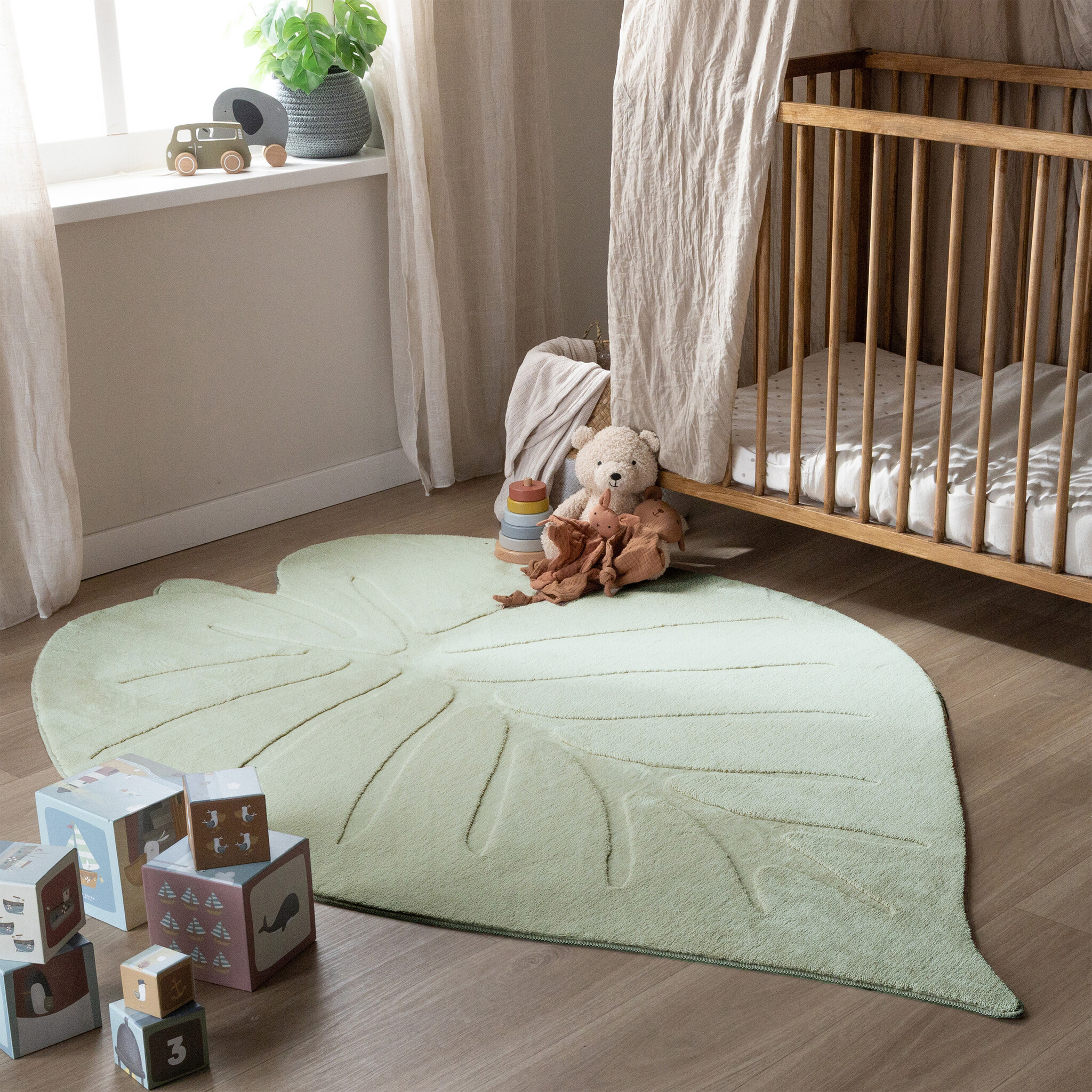 Tapis pour enfant lavable - Coco Feuille Vert