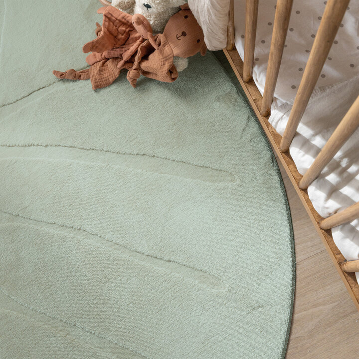 Tapis lavable pour enfants - Coco Feuille Vert