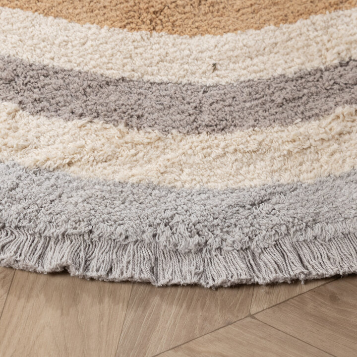 Tapis lavable pour enfant ovale - Milo Gris