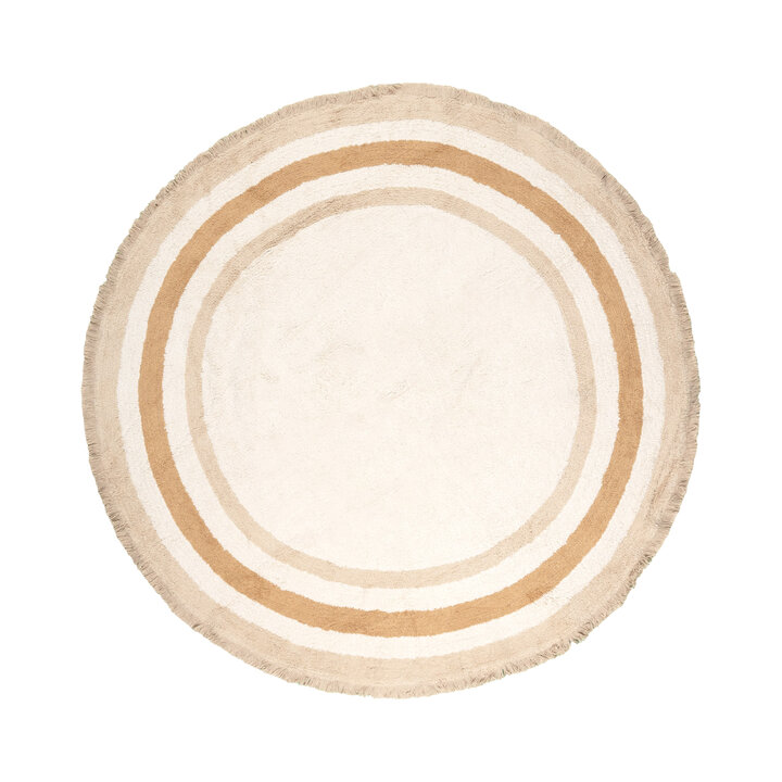Tapis rond lavable pour enfants - Milo Beige
