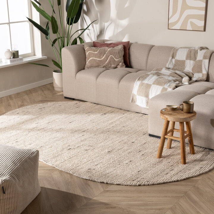 Tapis abstrait lavable - Feline Blanc/Mélangé