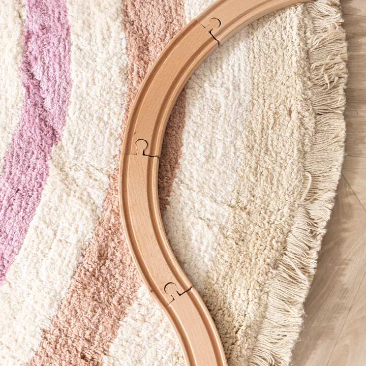 Tapis rond lavable pour enfants - Milo Rose