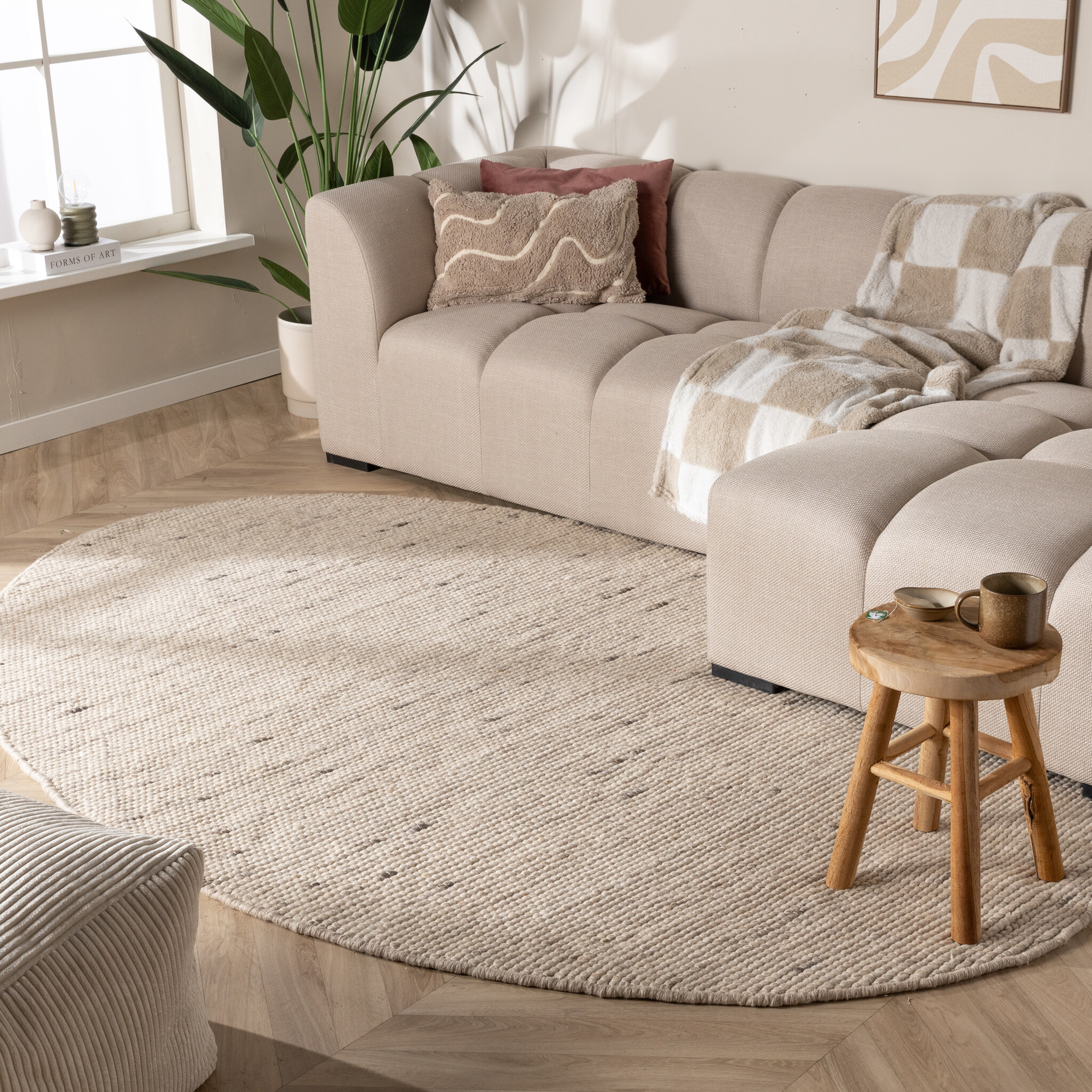 Tapis ovale en laine - Feline Blanc/Mélangé