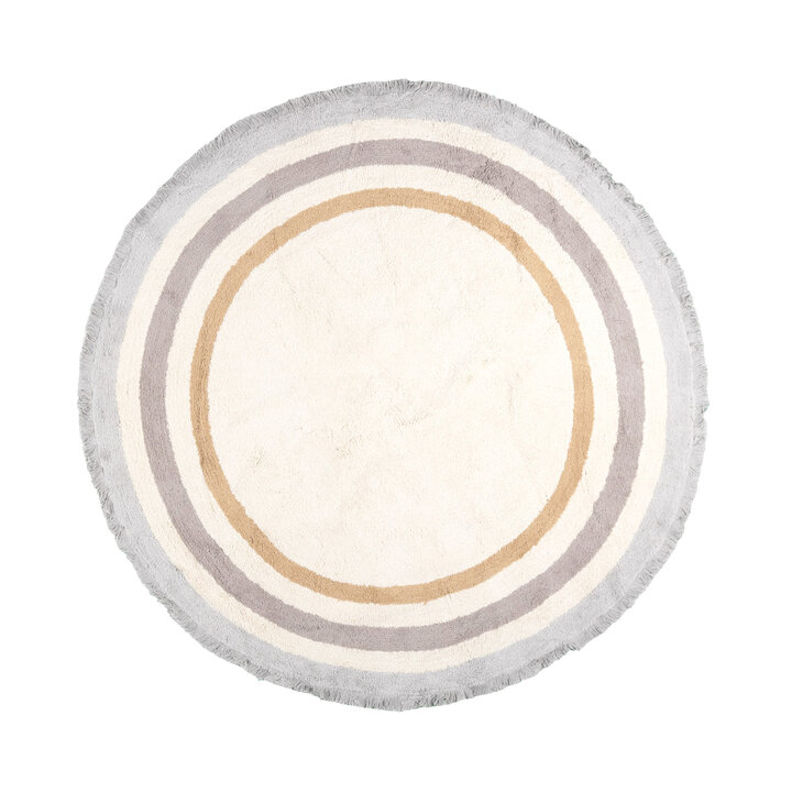 Tapis rond lavable pour enfants - Milo Gris