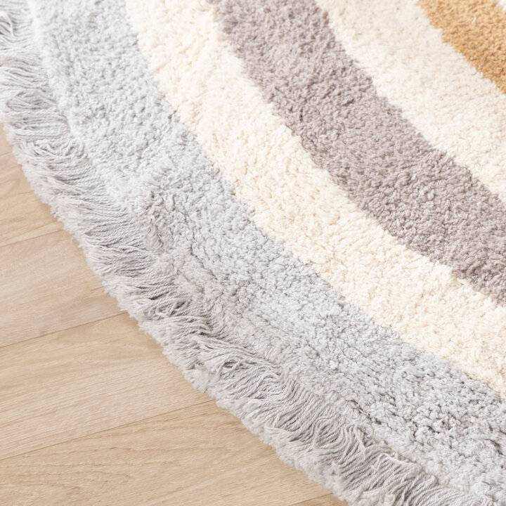 Tapis rond lavable pour enfants - Milo Gris