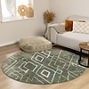 Tapis berbère rond - Mélange Vert Diamant - thumbnail