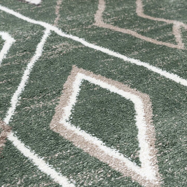 Tapis berbère rond - Mélange Vert Diamant