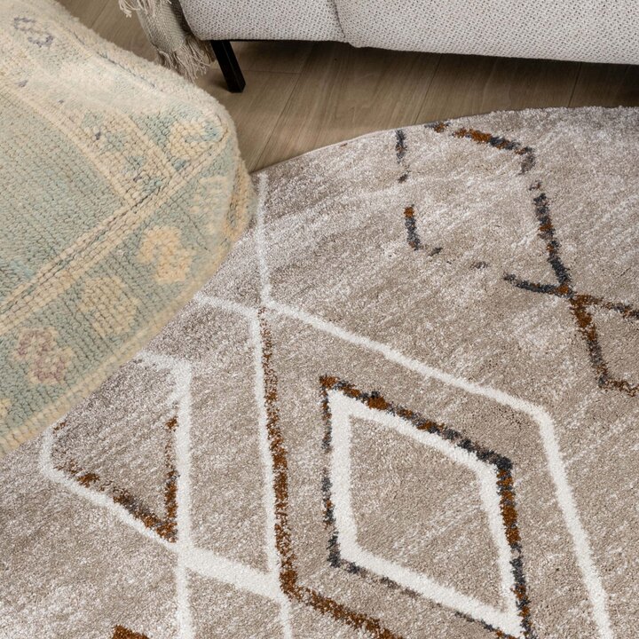 Tapis berbère rond - Blend Diamond Beige