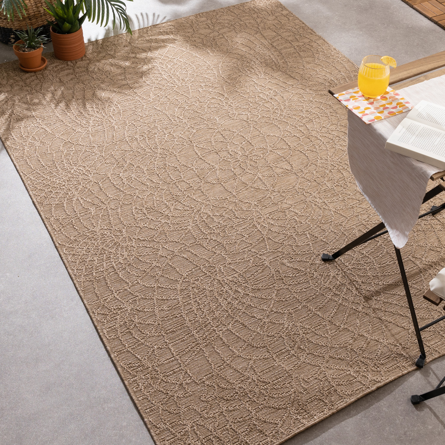 Tapis d'intérieur et d'extérieur - Dunes Mandala Marron