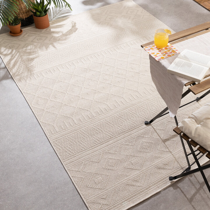 Tapis en sisal - Dunes Geo Crème