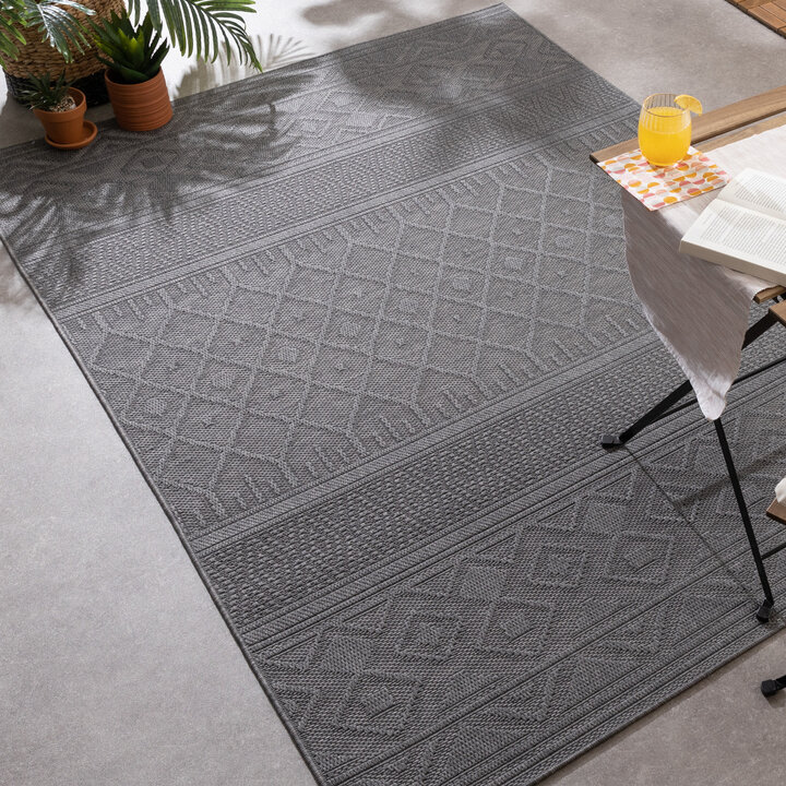 Tapis en sisal - Dunes Geo Anthracite