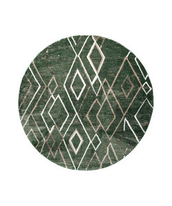 Tapis berbère rond - Mélange Vert Diamant